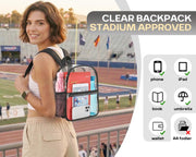 Clear Backpack for Stadium Events Sports Fan Backpack Stadium Bag 12x6x11 | Transparent Security Backpack,Heavy Duty PVC Small Clear Bag for Concerts, Sports,Work,School