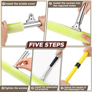 Ferrochef 12 Inch T Bar Applicator for Coating Green Flocked Cotton Sleeve T Shaped Frame Floor Finish Tool Kit for Wood Surface Concrete Floors Finishing DIY Paint Sealant