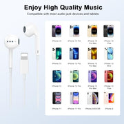 2 Pack [Apple MFi Certified] Wired Headphones for iPhone 14 13 12 Pro Max | Wired iPhone Earphones Built-in Mic & Volume Control Nosie Reduction Headsets,Lightning Ear Buds for iPhone 14 13 12 11 XS XR