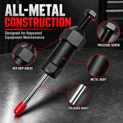 Industrial Grease Unclogger, Grease Fitting Cleaning Tool with Adapters | Up to 600 PSI Applies Focused Pressure to Hardened Grease, with M6, M8, and M10 Connections for Equipment Maintenance