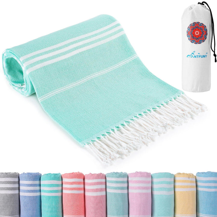 Antfuny Turkish Beach Towels Vacation Quick Dry Sand Free Oversized Bath Pool Swim Towel Extra Large XL Blanket Adult Travel Cruise Accessories