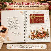Christmas Gift Card Book, Merry Christmas Gift Card Book for Adults Teens | Spiral Bound Birthday Gift Card Booklet for Gift Cards, with 12 Self‑Adhesive Dots,DIY Christmas Xmas Gift Card Book for Kids