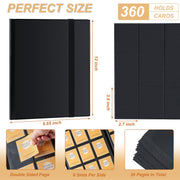 Card Binder 9 Pocket Storage 360 Card Binder,Trading Card Binder (Black) | Senior and Sturdy Side-Loading Album,Intended For YuGiOh,MTG, TCG,Game Cards & Baseball Card Binde