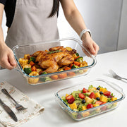 M MCIRCO 6 Piece Extra Deep Glass Baking Dish with Lids, BPA free | Rectangular Glass Bakeware Set, Baking Pans for Lasagna, Casserole Dishes, Microwave, Oven, Freezer, Dishwasher
