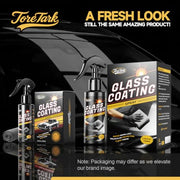 Toretark Car Ceramic Glass Coating Spray,Automotive Windshield Rain Repellent Glass Polish Protect, Long-Lasting Quick Dry Coat (3.38 fl oz +Towel)