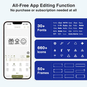 SUPVAN E11 Keyboard & Bluetooth Label Maker Machine with 4 Tapes | Rechargeable, Versatile App with 30+ Fonts and 660+ Icons, Minimal Margin, Inkless, for School, Home, Kitchen, Office