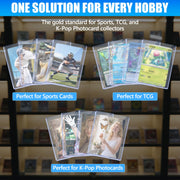 DEDC 50 Top loaders and 50 Soft Penny Sleeves Bundle, 3" x 4" Rigid Hard Card Sleeves Protectors Compatible with Standard TCG/CCG Gaming Cards, Baseball Sports Cards & Photocards, Archival Safe