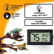 BSRESIN 2 PCS Rectangle Reptile Thermometer and Humidity Gauge for Bearded Dragon Accessories, Reptile Tank Accessories for Jumping Spider, Leopard Gecko, Hermit Crab, Gecko, Ball Python, Lizard