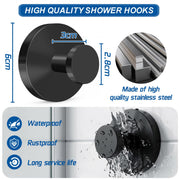 klasit Suction Cup Hooks for Shower, No-Drill Towel & Robe Hooks | Applicable To Bathroom, Glass Door, Mirror & Tile, 2 Pack, Matte Black – Ideal for Hanging Towels, Bathrobes & Loofahs