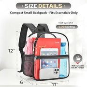 Clear Backpack for Stadium Events Sports Fan Backpack Stadium Bag 12x6x11 | Transparent Security Backpack,Heavy Duty PVC Small Clear Bag for Concerts, Sports,Work,School