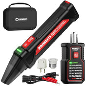 KAIWEETS Circuit Breaker Finder Tool Kit, GFCI Outlet Tester with Dual LED | Dual-Sided LED Indicators, Electrical Circuit Tracer Tool with Flashlight, Includes Carrying Case and Adapters- KT302P