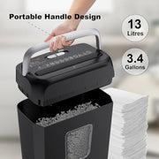 Bonsaii 6-Sheet Cross Cut Paper Shredder for Home, 3.4 Gal Bin | P-4 Security Level, Shreds Credit Cards, Staples & Paper Clips, with Portable Handle, Small Shredder for Home Office，C237-B