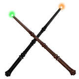 WinSence Light Up Magic Wizard Wand with Sounds & 4 Lightings Illuminating Witch Sorcerer Toys for Kids Cosplay Party Favors, 2 Pack, Black & Brown