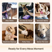 HICC PET Dog Wipes for Dogs & Cats, Glove Design, 20 Count | Fresh Coat Between Baths, Head-to-Tail Grooming, Plant-Based Formula, No-Rinse, Quick Everyday Cleanups, Coconut Scent