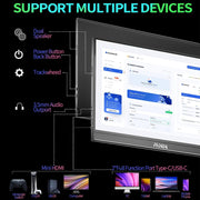 MNN 15.6" FHD 60Hz Portable Monitor USB-C HDMI IPS HDR Gaming Laptop | 15.6" FHD IPS HDR, USB-C one-cable, PC/Mac/Phone/Switch, Smart Case,Laptop , low blue, work&game