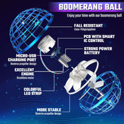Sosuy Flying Orb Ball Toy Blue 2026, Magic Boomerang Ball Hover Drone | Floating Glowing Fidget Spinner Dazzling Lights, Cool Hover Drone Outdoor, Xmas Gift For Kids Boys Girls Teens Ages 6 7 8 9+