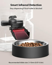PETLIBRO Automatic Cat Feeder, Timed Dry Food Dispenser for Cat & Small Dog | Programmable Pet Feeder with Portion Control, Airtight Storage, Voice Meal Call, Dual Power Supply, Anti-Jam Design, 3L Black