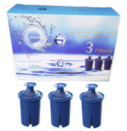 Elite Water Filter Replacements for Brita Pitcher Water Filter and Dispensers, NSF Certified to Remove 99% of Lead,BPA FREE,3 Count(Blue)