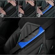 NBTEPEM 6 Pcs Blue Steering Wheel Cover Set, Sport Microfiber Leather Steering Wheel Cover 14.5-15inch Universal, Car Center Console Cover, Seat Belt Cushion, Cup Coasters, Blue Car Accessories Set