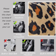 AUTOFAN Leopard Car Seat Covers Full Set with Steering Wheel Cover 2 Seat Belt Pads, Cheetah Print Seat Covers for Cars for Women,Airbag Compatible,Universal Fits for Cars,SUV,Truck