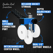 LookFox Backer Rod Insertion Tool, Depth - Adjustable with Auxiliary Wheels | with 4 Interchangeable Wheels, for Concrete Joint Sealing, Road Construction and Construction Projects