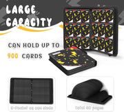 Trading Card Binder 9 Pocket,Card Binder 900 Pockets,Card Book Holder Cards with 50 Removable Sleeves,3-Ring Zip Design MTG/TCG/Sport Collectible Trading Card Albums Gifts for Boys and Girls (Black)