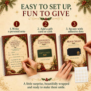 Christmas Gift Card Book for Adults, 5x7 Spiral Bound Gift Card Holder | 12 Surprise Pages | Add Gift Cards or Cash | Write-In Notes | Holiday Keepsake | Stocking Stuffer for Women