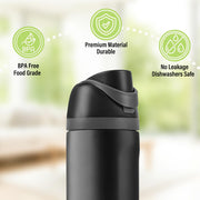 Replacement Lid for Owala Freesip, Compatible with Owala Cup 16oz 24oz 32oz 40oz, One Button Water Bottle Top Lid Replacement Accessory and Straws, Leakproof, BPA-Free (A black)