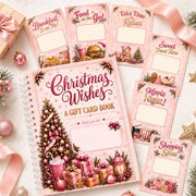 Christmas Gift Card Holder Book, Spiral Bound Gift Card Book for Multiple Gift Cards, Pink Christmas Gift Card Book for Women Teens, Stocking Stuffers, Secret Santa Gifts, Holiday Gift Card Holder