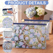 Locmeo 2 Pack Needlepoint Project Bags with Wristlet, Blue, Clear Hydrangea | Pouch for Embroidery Quilting, Sewing Organizer, Cross Stitch Storage Stitching Crafts Stitchers Thoughtful Gift