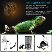 DOMICA 150W 2 Pack Reptile Heat Bulb, Beared Dragon Ceramic Heat Emitter, E26 No Light Night Use Heater Bulbs for Turtle, Lizard, Snake, Amphibians, Pet Brooder Coop Chicken (150W-Large Tank)