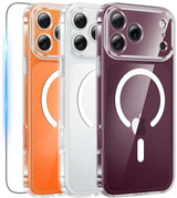 FNTCASE Magnetic for iPhone 18 Pro Max Case/17 Pro Max Case, Clear | Screen Protector, Military Grade Drop Protection, Slim Magnetic Phone Cases, Shockproof Bumper, Transparent Cell Cover