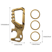 Xindawd Heavy duty metal keychains, Carabiner Clip Keychain with Bottle Opener, 3 Key Rings for Car Keys, Family Present for Men and Women(Bronze-1pcs)