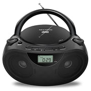 Nextron Portable CD Player Boombox with Bluetooth, AM/FM Radio & USB | CD-R/RW, MP3-CD & USB Playback, Stereo Sound, Bass Boost, AUX Input, Headphone Jack, LCD Display, AC/Battery Powered - Black