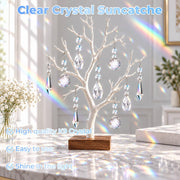 44 Pack Chandelier Crystal Replacement, Clear Crystal Prism for Chandeliers | K9 Glass Sparkling, 38mm 20mm Bead Prism, Rainbow Reflection, Easy Hang Hook, Crystals for Chandeliers Wedding Christmas Tree