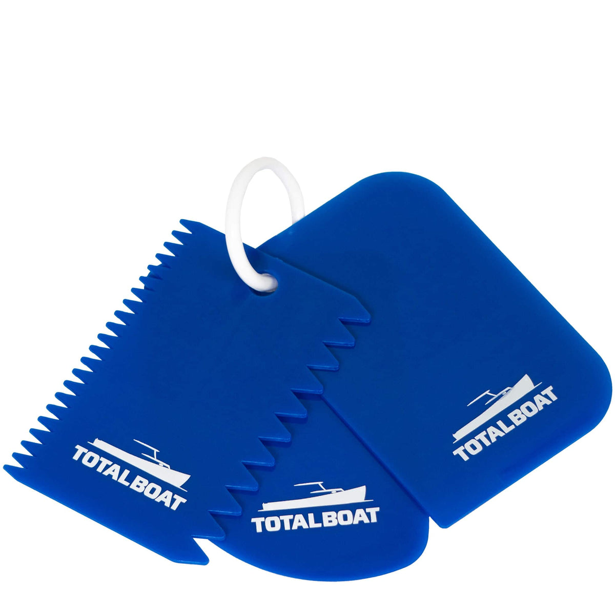 TotalBoat Flexible Resin Spreaders Set - 3 Styles | Reusable; Use with Epoxy, Fillers, Putty, Caulk, Spackle, Polyester Resin & Adhesives; V-Notched, Straight, and Curved Edges