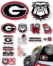 UGA Gifts Georgia Bulldogs Stickers & Decals 14 Pc Set for Car Water Bottle | University of Georgia Bulldogs Sticker Variety Pack (14 piece)