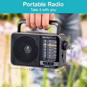 Portable AM/FM Transistor Radio with Loud Speaker, Battery or USB Powered | Compact Emergency Radio for Indoor, Outdoor, Travel & Storms (Model BJL-671)