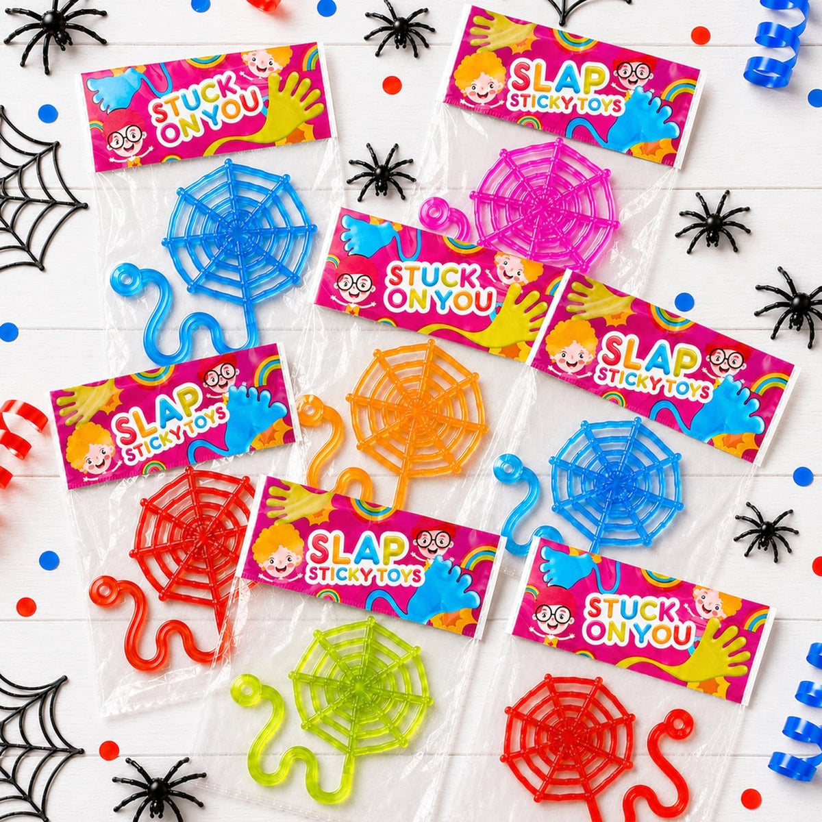 Sticky Spider Web Sticky Hands Toys,36PCS Goodie Bag Basket Pinata Stuffers | Halloween Boo Basket Pinata Fillers for Kids,Party Gifts Prizes Trinkets for Toddlers,Treats Non Candy for Birthday Classroom