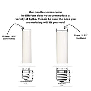 Creative Hobbies 4 Inch Tall Cream Plastic Candle Covers Sleeves Chandelier Socket Covers - Slip Over E12 Candelabra Base Sockets | Set of 6