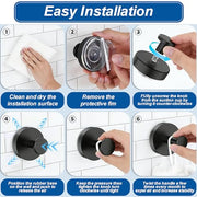 klasit Suction Cup Hooks for Shower, No-Drill Towel & Robe Hooks | Applicable To Bathroom, Glass Door, Mirror & Tile, 2 Pack, Matte Black – Ideal for Hanging Towels, Bathrobes & Loofahs
