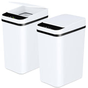 Anborry Bathroom Trash Cans with Lid 2 Pack 2.2 Gallon Touchless Automatic Motion Sensor Small Slim Garbage Can, Smart Electric Narrow Garbage Bin for Bedroom Office Kitchen (White)