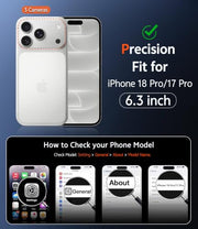 FNTCASE for iPhone 18 Pro Case/17 Pro Case Clear with Screen Protector | Anti Yellowing, Compatible with Magsafe, Magnetic, Rugged Shockproof Protective, Transparent Cell Phone Cover