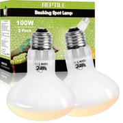 LUCKY HERP Reptile Heat Lamp Bulbs 100W, UVA Daylight Basking Bulbs 2 Pack | Fast Heating, Simulates Natural Sunlight, Ideal for Bearded Dragons Geckos Lizards Turtles Chameleons Amphibians & Chickens