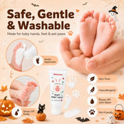 Noosuna Baby Hand and Footprint Paint with Sponge Head, 1.69 fl oz, White | Baby Safe Paint, Non-Toxic and Washable, Newborn Memento, New Mom Gifts, My First Halloween