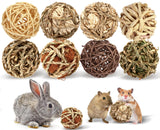 Bunny Rabbit Chew Grass Balls, Rolling Chew Toys for Small Animals (8 Pcs) | Rabbit chew balls, Improving Dental Health, Natural Chew Grass Toys for Rabbits, Guinea Pigs, Chinchillas, Hamsters, Mice