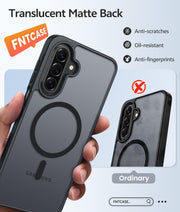 FNTCASE for Samsung Galaxy A17/A16 5G Phone Case, Fit for Magsafe, Black | Screen Protector, Translucent Matte, Military Grade Drop Proof, Shockproof Protection Bumper, Protective Magnetic Phone Cover