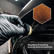 Blackline Tire Shine Applicator Brush - Soft Bristle, Mess-Free, with Stand | Soft-bristle applicator spreads tire dressing evenly, no streaks or sling. Works with gels, creams & liquids, includes stand