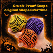 Soulchen 3 Pcs Halloween Juggling Balls Set for Beginners and Professionals | Yellow Orange Purple, Mesh Juggling Bean Bags Kit with Storage Bag, Halloween Cosplay Props for Witch Clown Party Game