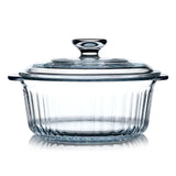 NUTRIUPS 1.6QT Round Glass Casserole Dish with Lid, Borosilicate for Oven | Easy Grab Glass Casserole Cookware with Lid, Ideal for Roasting Chicken, Casseroles, Baked Pasta, Oven to Table Serving